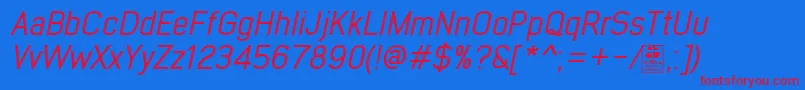 フォントEarlyTimesItalicDemo – 赤い文字の青い背景