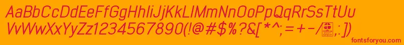 EarlyTimesItalicDemo Font – Red Fonts on Orange Background