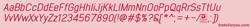 フォントEarlyTimesItalicDemo – ピンクの背景に赤い文字