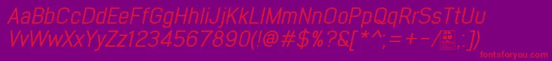 EarlyTimesItalicDemo Font – Red Fonts on Purple Background