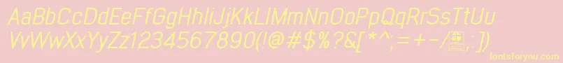 EarlyTimesItalicDemo Font – Yellow Fonts on Pink Background