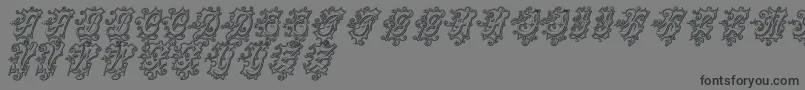 CentennialscriptfancyThree-Schriftart – Schwarze Schriften auf grauem Hintergrund