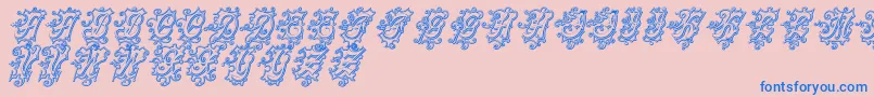 CentennialscriptfancyThree Font – Blue Fonts on Pink Background