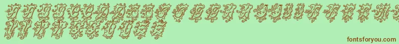 CentennialscriptfancyThree Font – Brown Fonts on Green Background