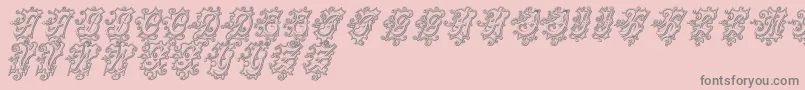 CentennialscriptfancyThree Font – Gray Fonts on Pink Background