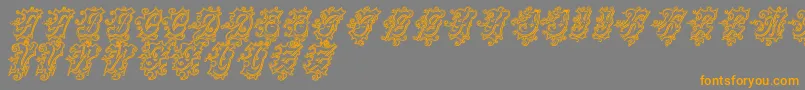 CentennialscriptfancyThree Font – Orange Fonts on Gray Background