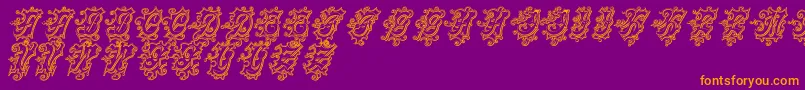 Шрифт CentennialscriptfancyThree – оранжевые шрифты на фиолетовом фоне