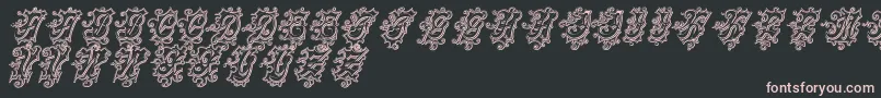 CentennialscriptfancyThree-Schriftart – Rosa Schriften auf schwarzem Hintergrund