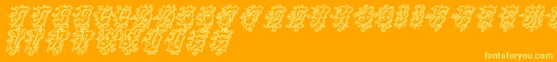 CentennialscriptfancyThree Font – Yellow Fonts on Orange Background
