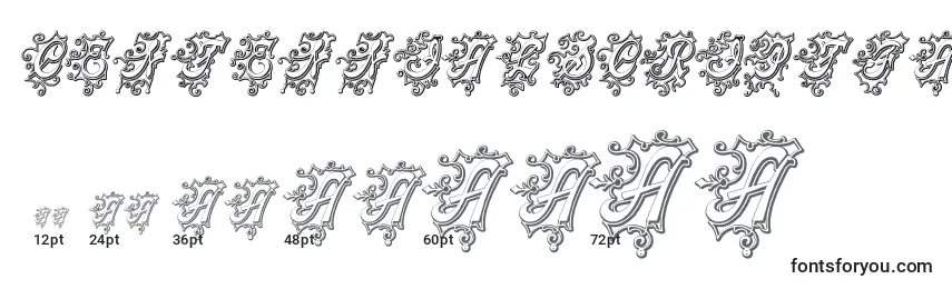CentennialscriptfancyThree Font Sizes