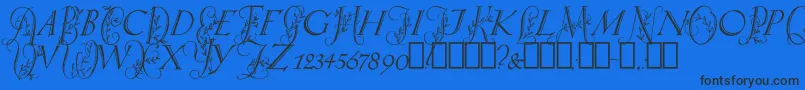 SpringtimeCapitals Font – Black Fonts on Blue Background