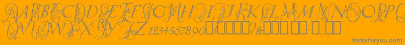 SpringtimeCapitals Font – Gray Fonts on Orange Background