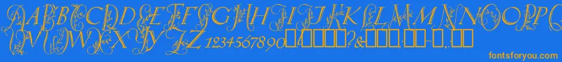 SpringtimeCapitals Font – Orange Fonts on Blue Background