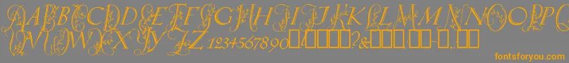 SpringtimeCapitals Font – Orange Fonts on Gray Background