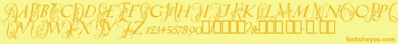 SpringtimeCapitals Font – Orange Fonts on Yellow Background