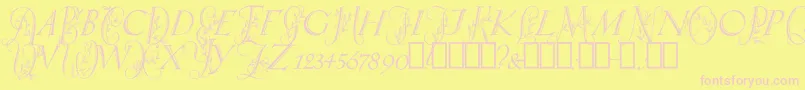 SpringtimeCapitals Font – Pink Fonts on Yellow Background