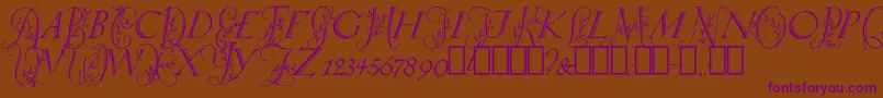 SpringtimeCapitals Font – Purple Fonts on Brown Background