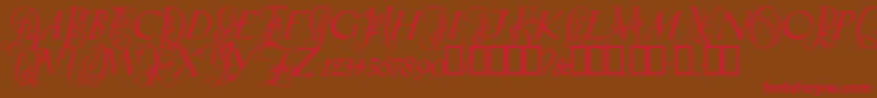 SpringtimeCapitals Font – Red Fonts on Brown Background
