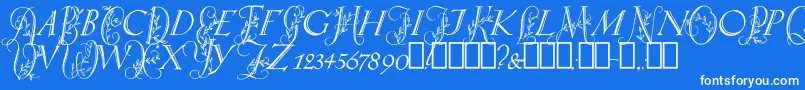 Fonte SpringtimeCapitals – fontes brancas em um fundo azul