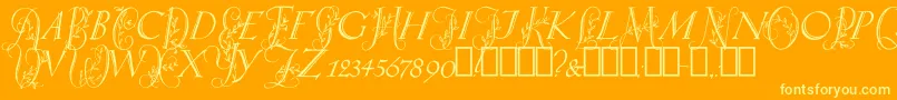 SpringtimeCapitals Font – Yellow Fonts on Orange Background