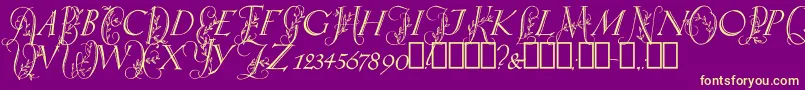 SpringtimeCapitals Font – Yellow Fonts on Purple Background