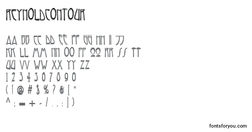 Schriftart Reynoldcontour – Alphabet, Zahlen, spezielle Symbole