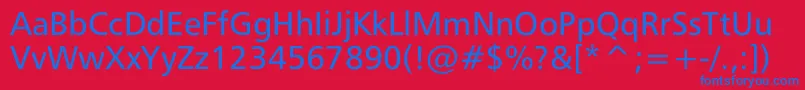 Humana777 Font – Blue Fonts on Red Background