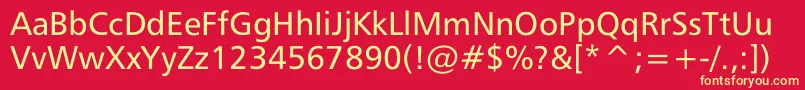 Humana777 Font – Yellow Fonts on Red Background