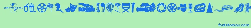 SevenArtsIcons Font – Blue Fonts on Green Background