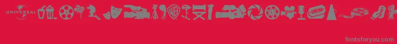 フォントSevenArtsIcons – 赤い背景に灰色の文字