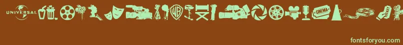 SevenArtsIcons Font – Green Fonts on Brown Background