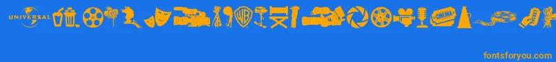 SevenArtsIcons Font – Orange Fonts on Blue Background