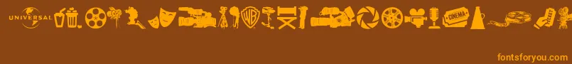 SevenArtsIcons Font – Orange Fonts on Brown Background