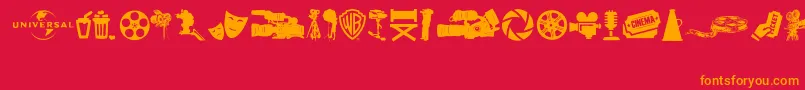 SevenArtsIcons Font – Orange Fonts on Red Background