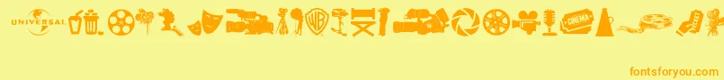 SevenArtsIcons Font – Orange Fonts on Yellow Background