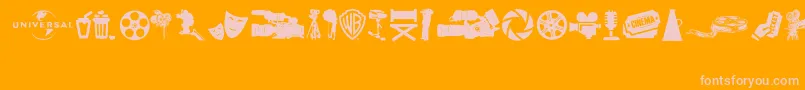 SevenArtsIcons Font – Pink Fonts on Orange Background