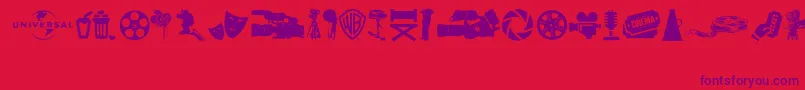 フォントSevenArtsIcons – 赤い背景に紫のフォント