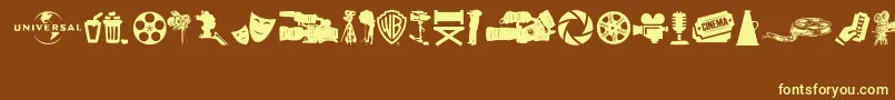 SevenArtsIcons Font – Yellow Fonts on Brown Background
