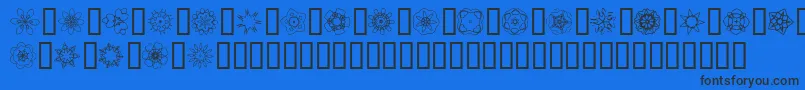 JiKaleidoscopeBats3 Font – Black Fonts on Blue Background