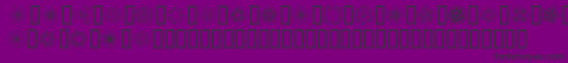 Fonte JiKaleidoscopeBats3 – fontes pretas em um fundo violeta