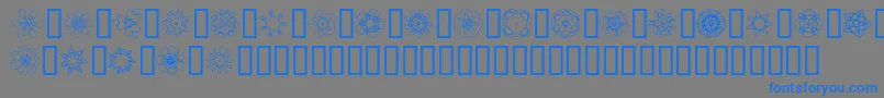 Czcionka JiKaleidoscopeBats3 – niebieskie czcionki na szarym tle
