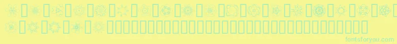 fuente JiKaleidoscopeBats3 – Fuentes Verdes Sobre Fondo Amarillo