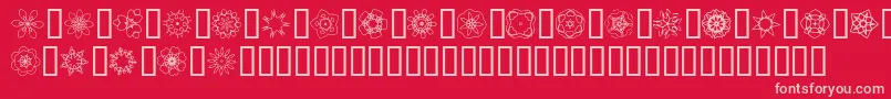 JiKaleidoscopeBats3 Font – Pink Fonts on Red Background