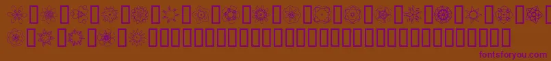 JiKaleidoscopeBats3-fontti – violetit fontit ruskealla taustalla