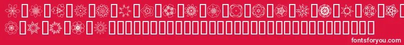 JiKaleidoscopeBats3-Schriftart – Weiße Schriften auf rotem Hintergrund