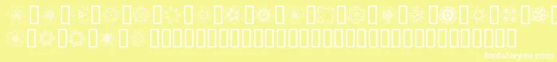 JiKaleidoscopeBats3 Font – White Fonts on Yellow Background