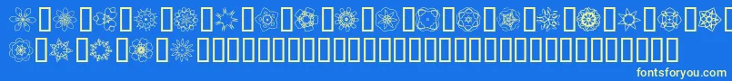 fuente JiKaleidoscopeBats3 – Fuentes Amarillas Sobre Fondo Azul