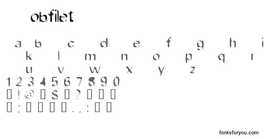 Schriftart Dobfilet – Alphabet, Zahlen, spezielle Symbole