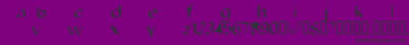 Dobfilet-Schriftart – Schwarze Schriften auf violettem Hintergrund