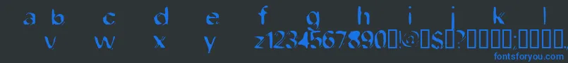 Dobfilet-Schriftart – Blaue Schriften auf schwarzem Hintergrund
